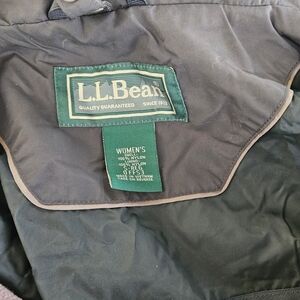 L.L. Bean Women's Dark Green Jacket with Taupe Trim